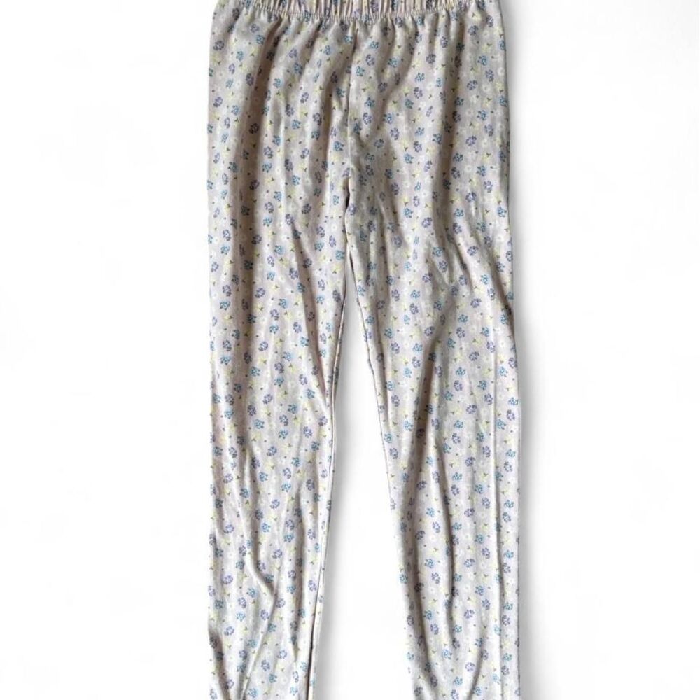 Cat & Jack Girls Floral Leggings Size L 10/12 Pink Blue